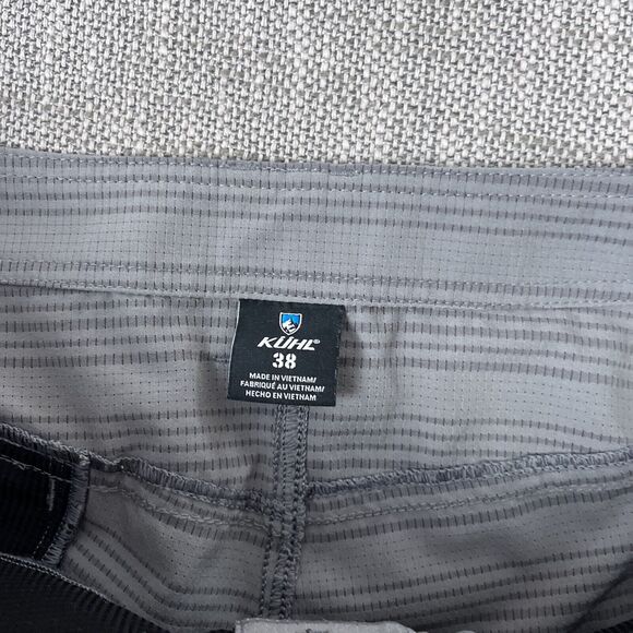 Kuhl Upriser Shorts Mens 38x9.5 Gray Striped Breathable Performance Outdoors - Picture 6 of 11